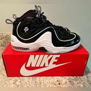 Nike Air Penny 2 - Black Patent Football Grey